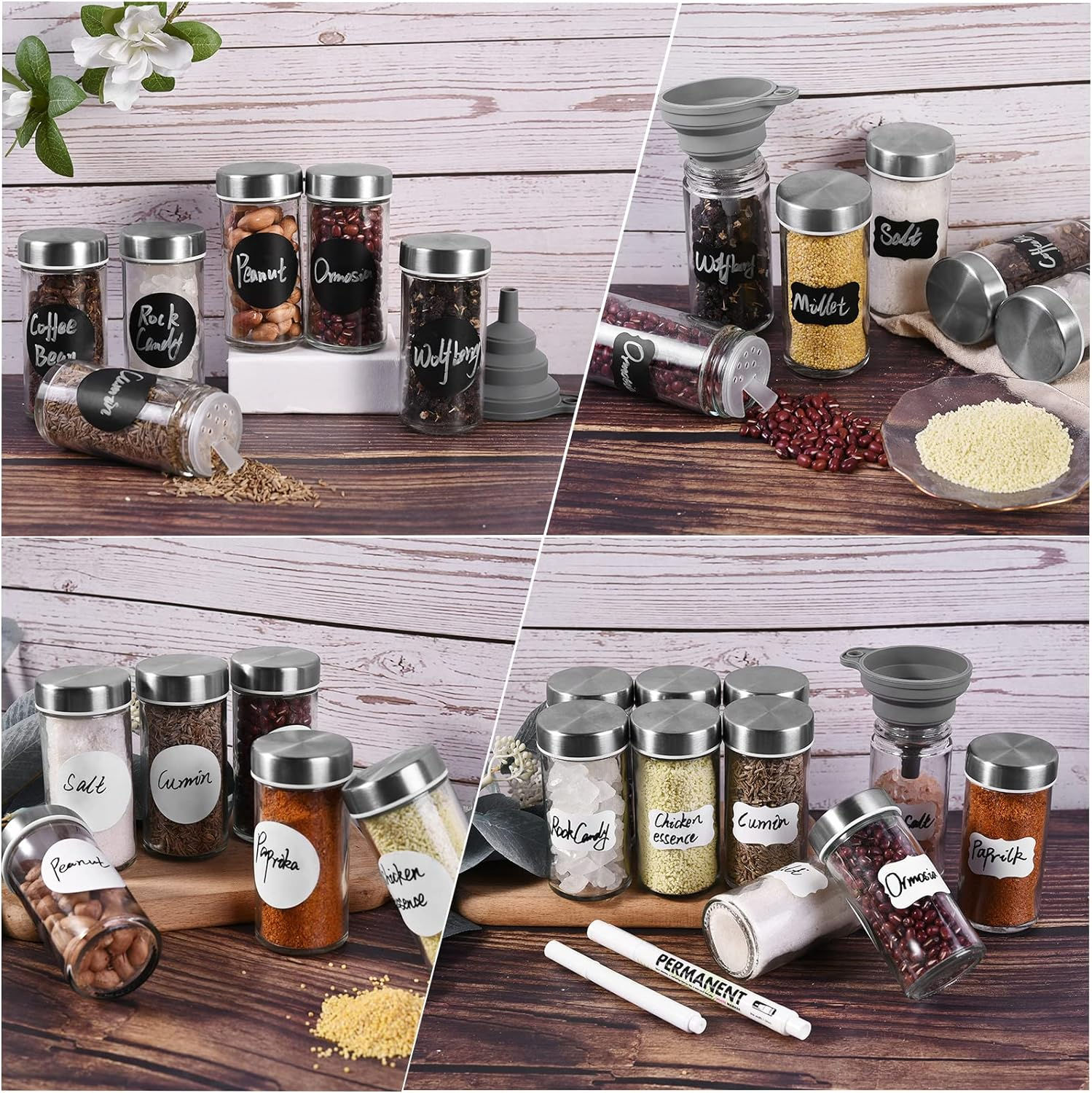 Glass Spice Jars Inox