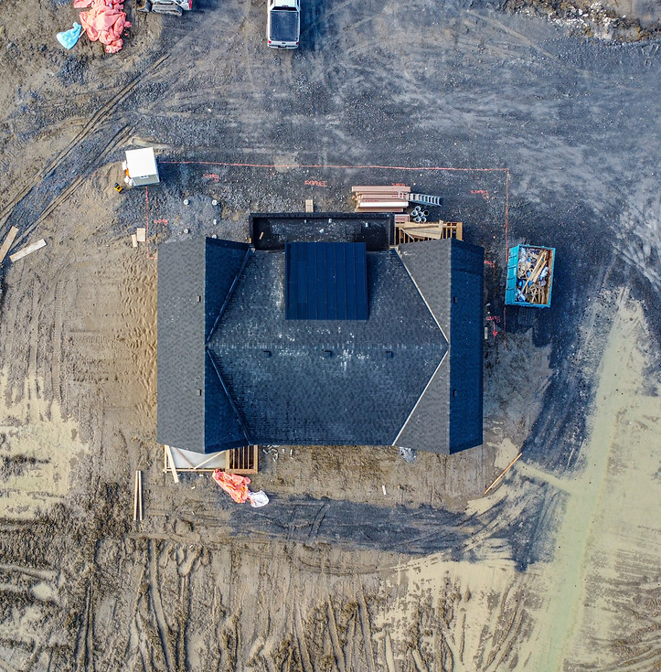 aerial view of construction progress