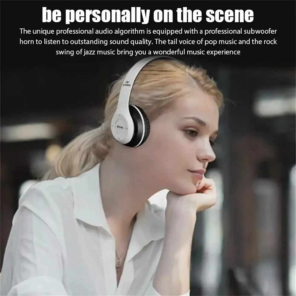 Thumbnail: Wireless Bluetooth 5.0 Headphones Headset Over-Ear FM Radio MIC Foldable TF Card