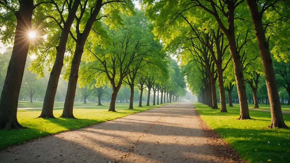 Eye-level view of a serene path in a park symbolizing forgiveness and healing