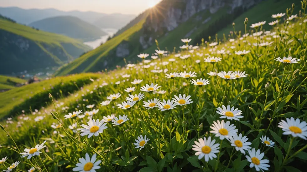 Close-up view of serene nature with blooming flowers