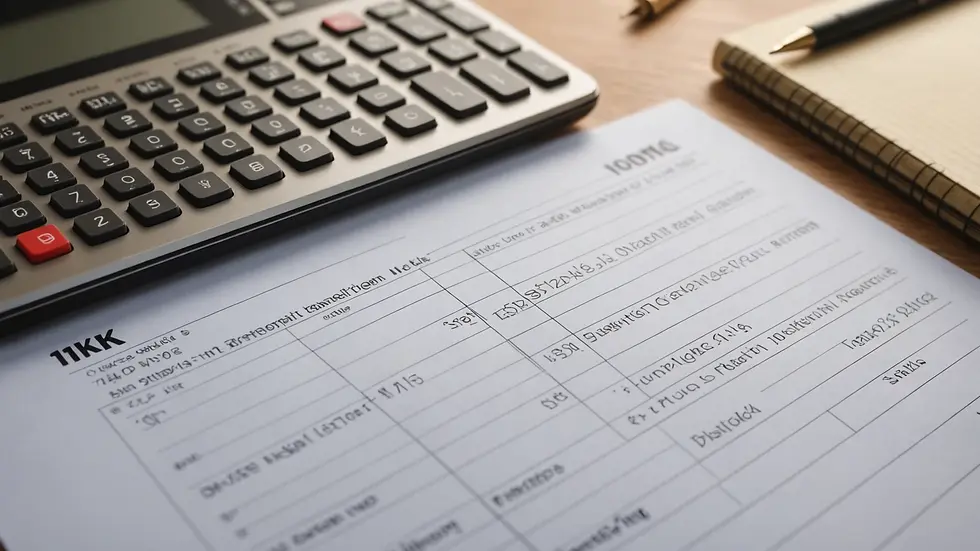 Eye-level view of simple, organized ledger with financial notes