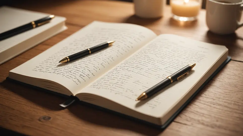 Close-up view of a notebook with inspirational scripture notes