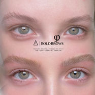 Before and after nanoblading enhancing soft brows