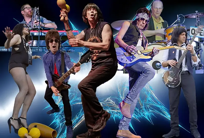 Full band photo of Mick Adams and The Stones