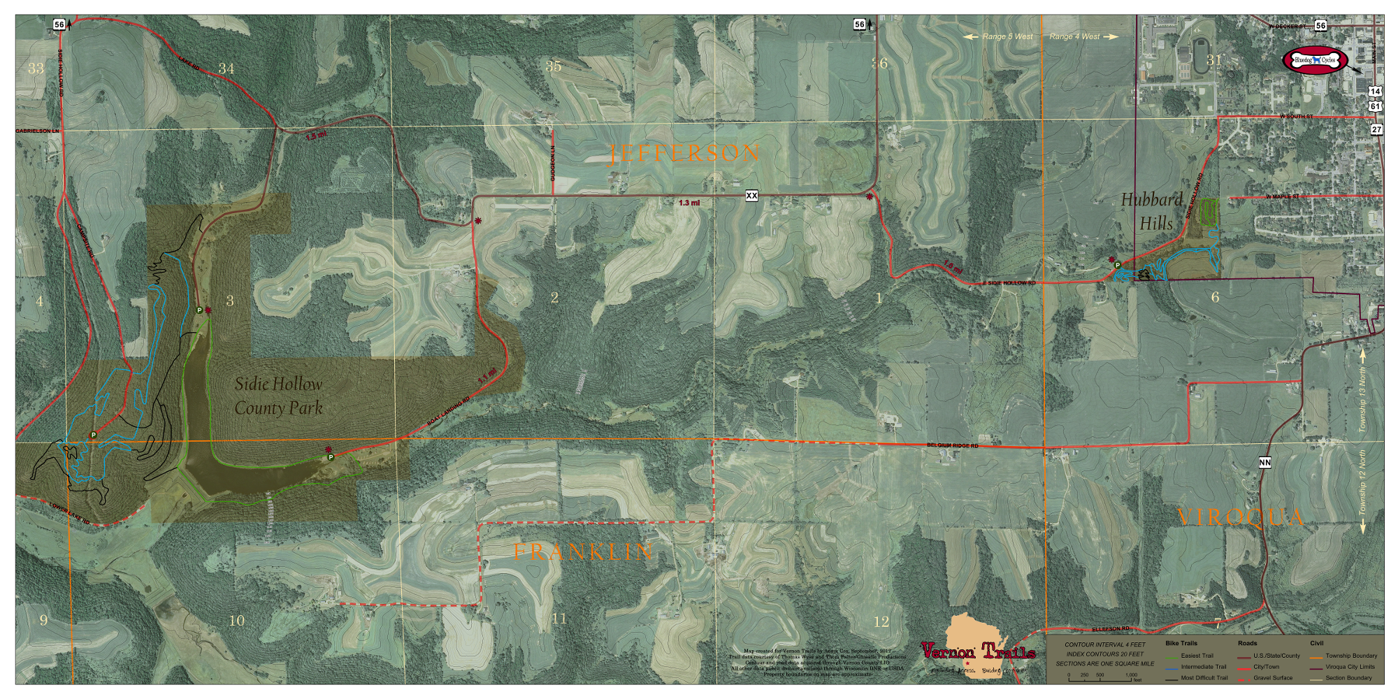 Viroqua to Sidie Hollow, WI