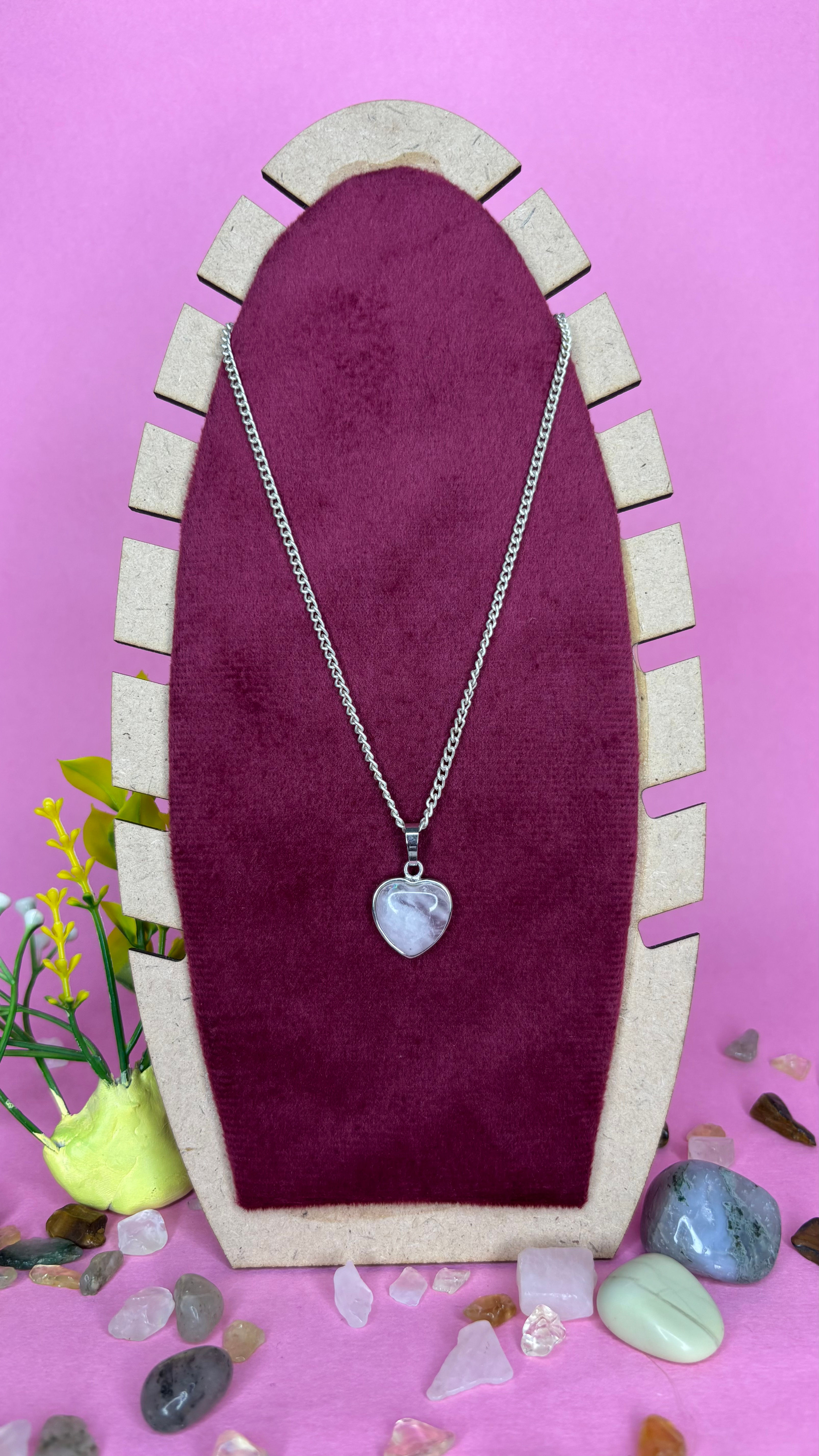 Rose Quartz Heart Shape Pendant