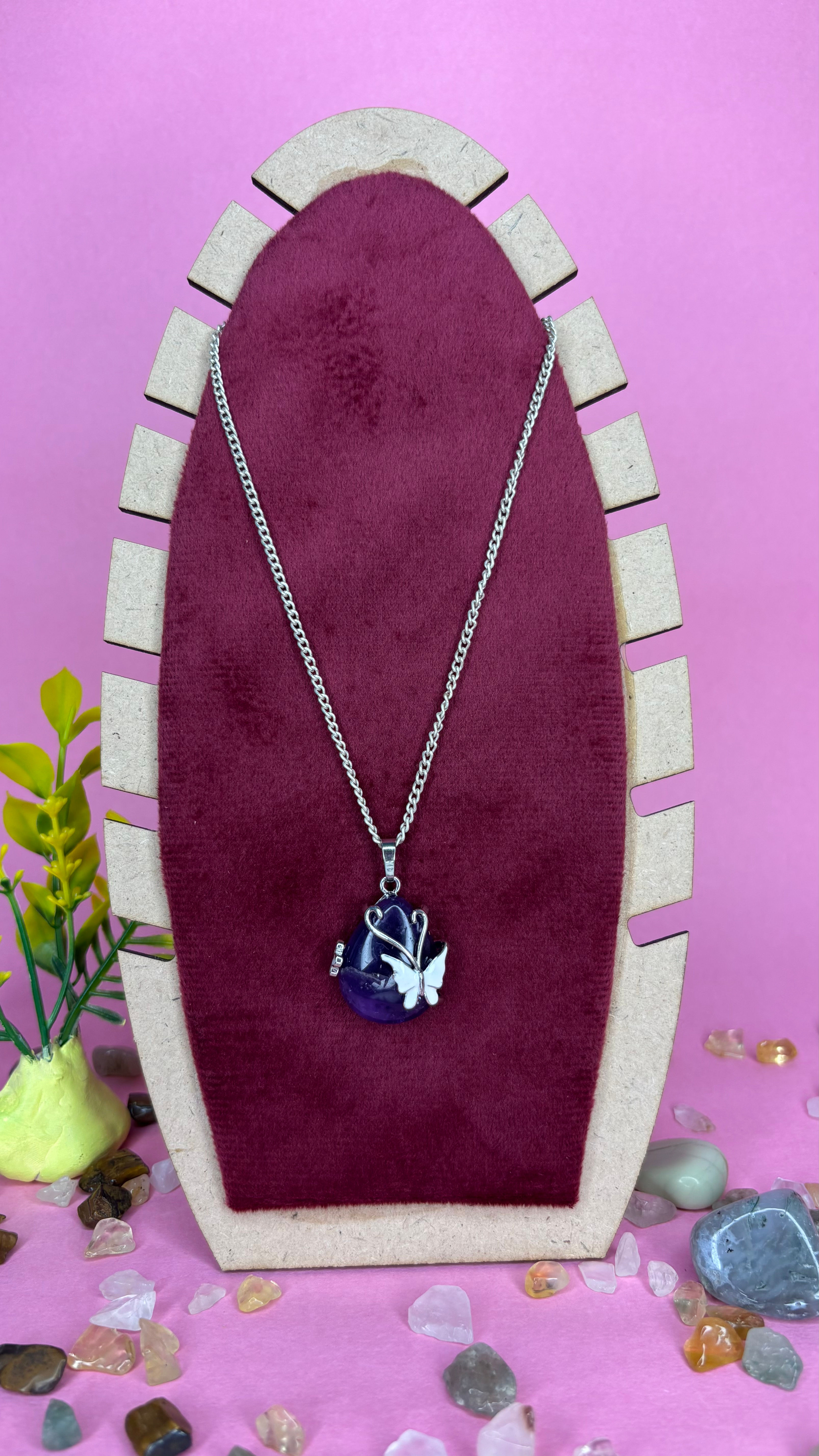 Amethyst Butterfly Pendant