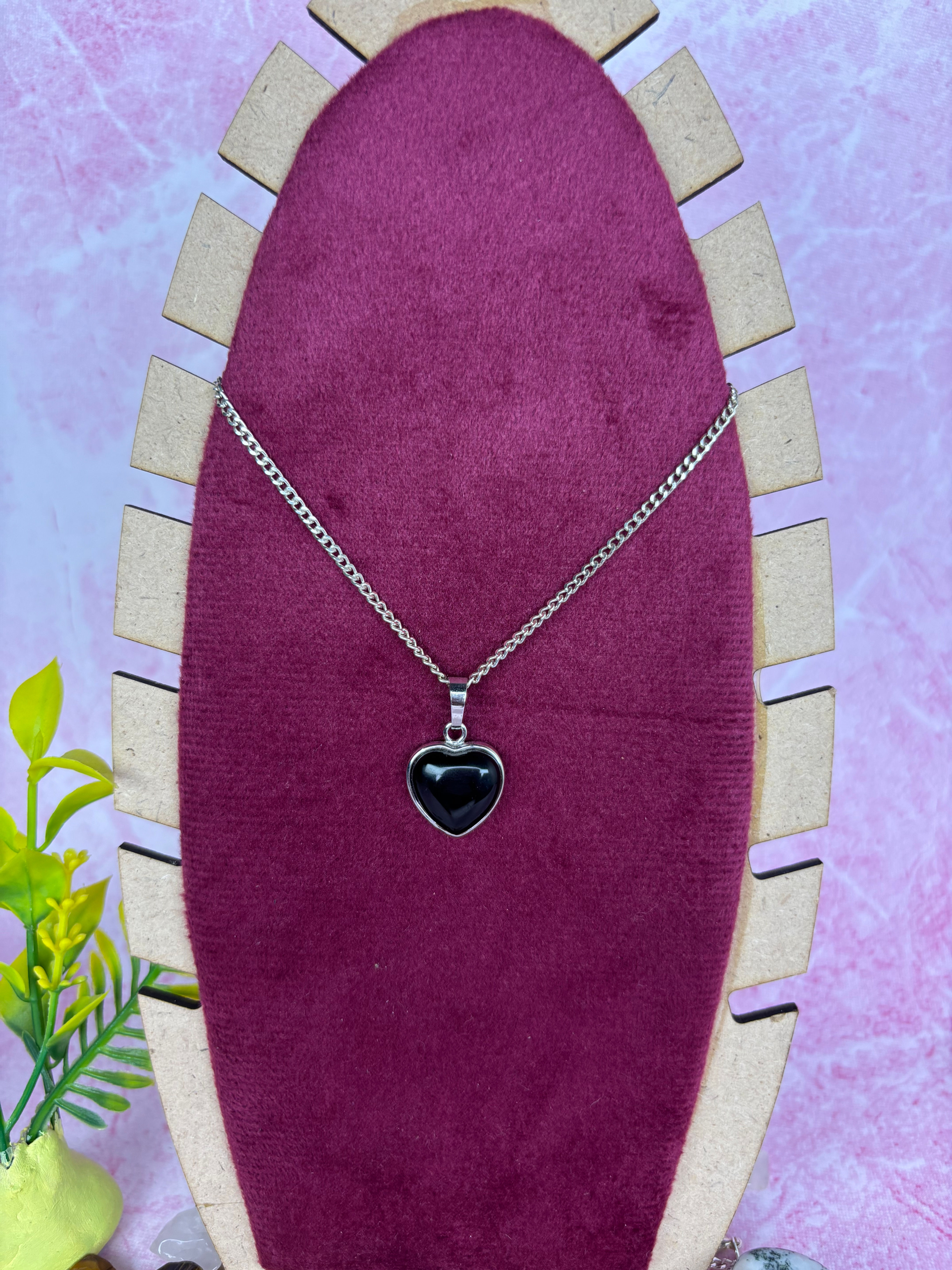Black Obsidian Heart Shape Pendant