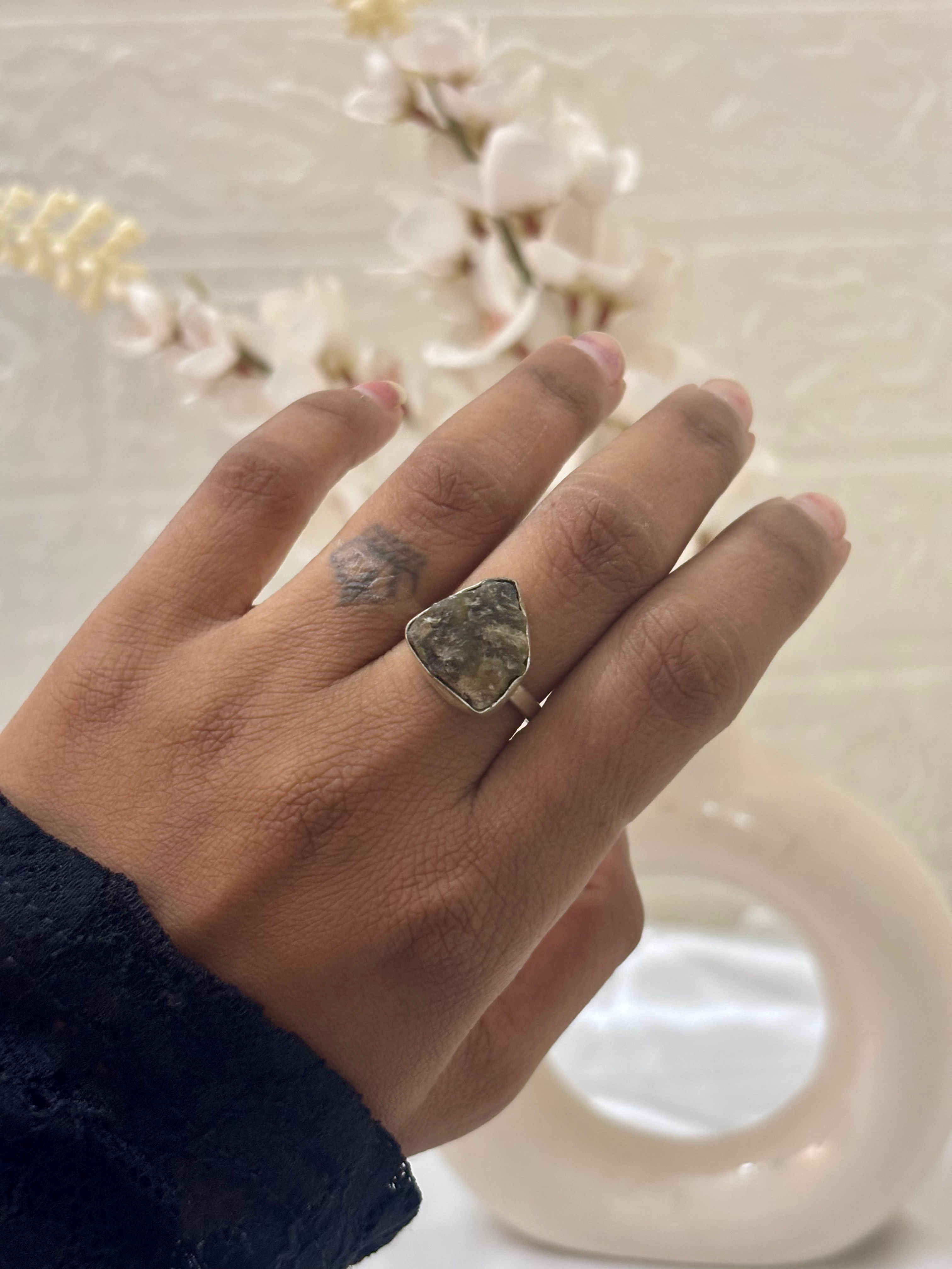 Raw Labradorite Ring