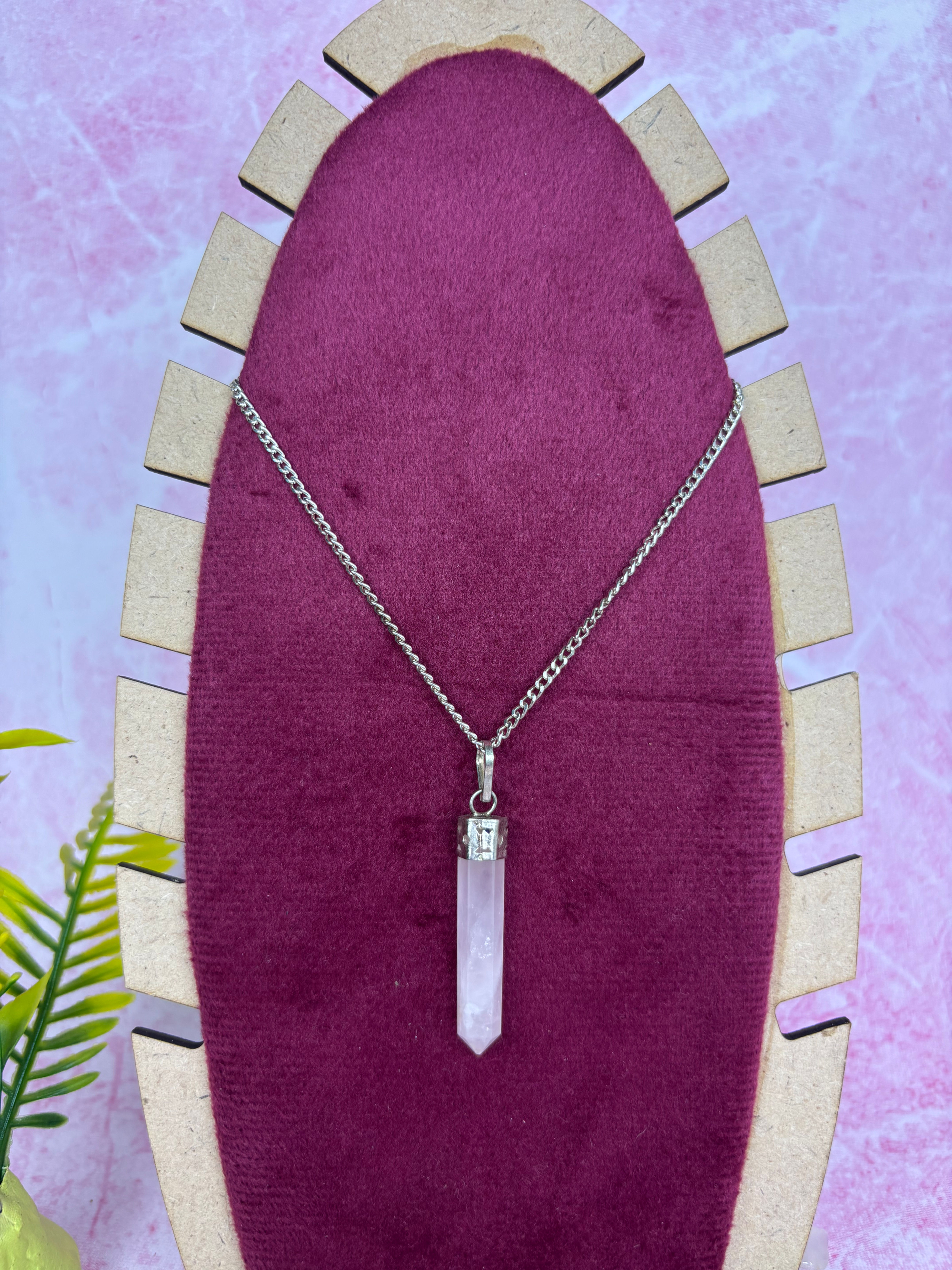 Rose Quartz Pencil Pendant