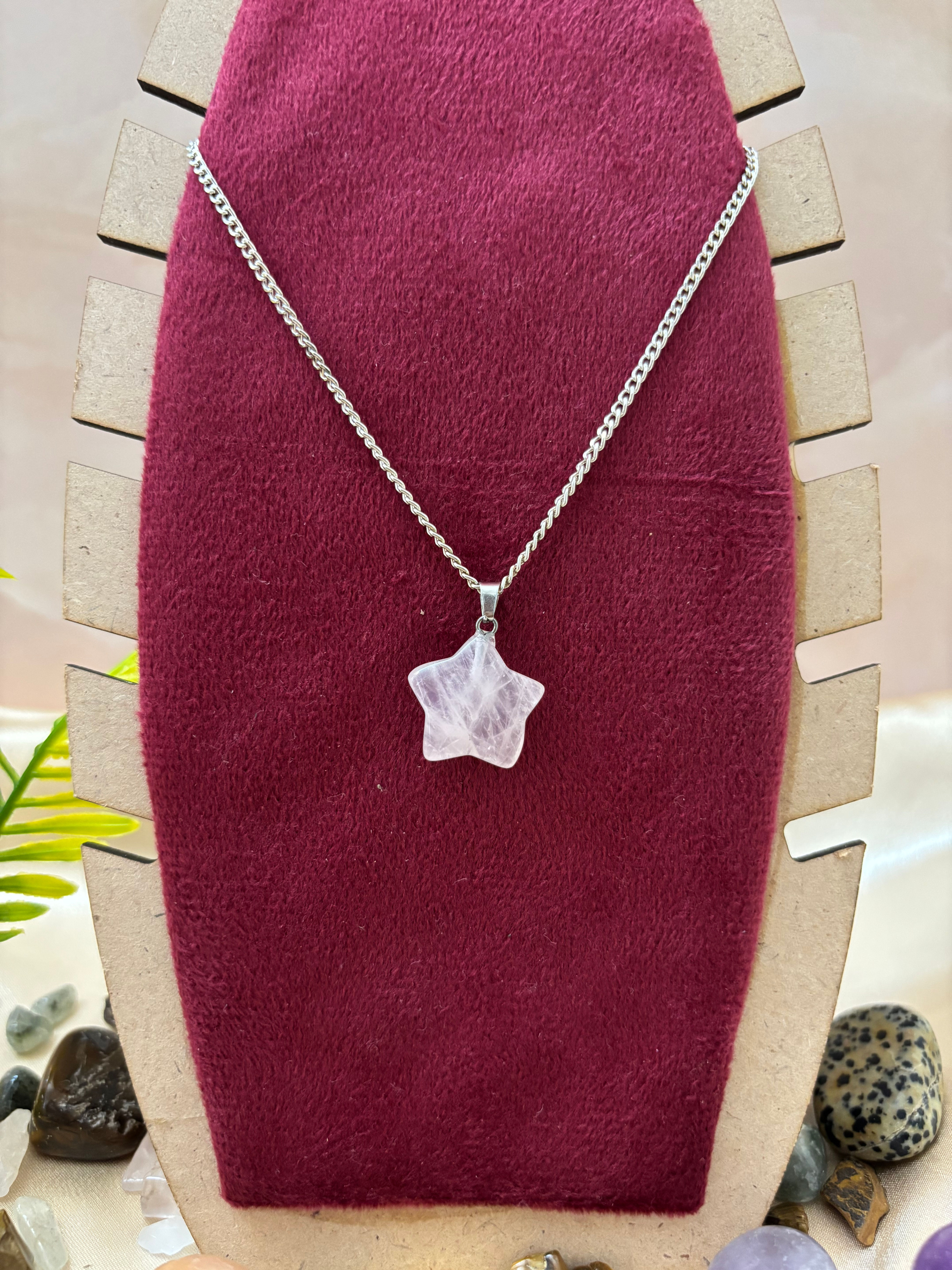 Rose Quartz Star Shape Pendant