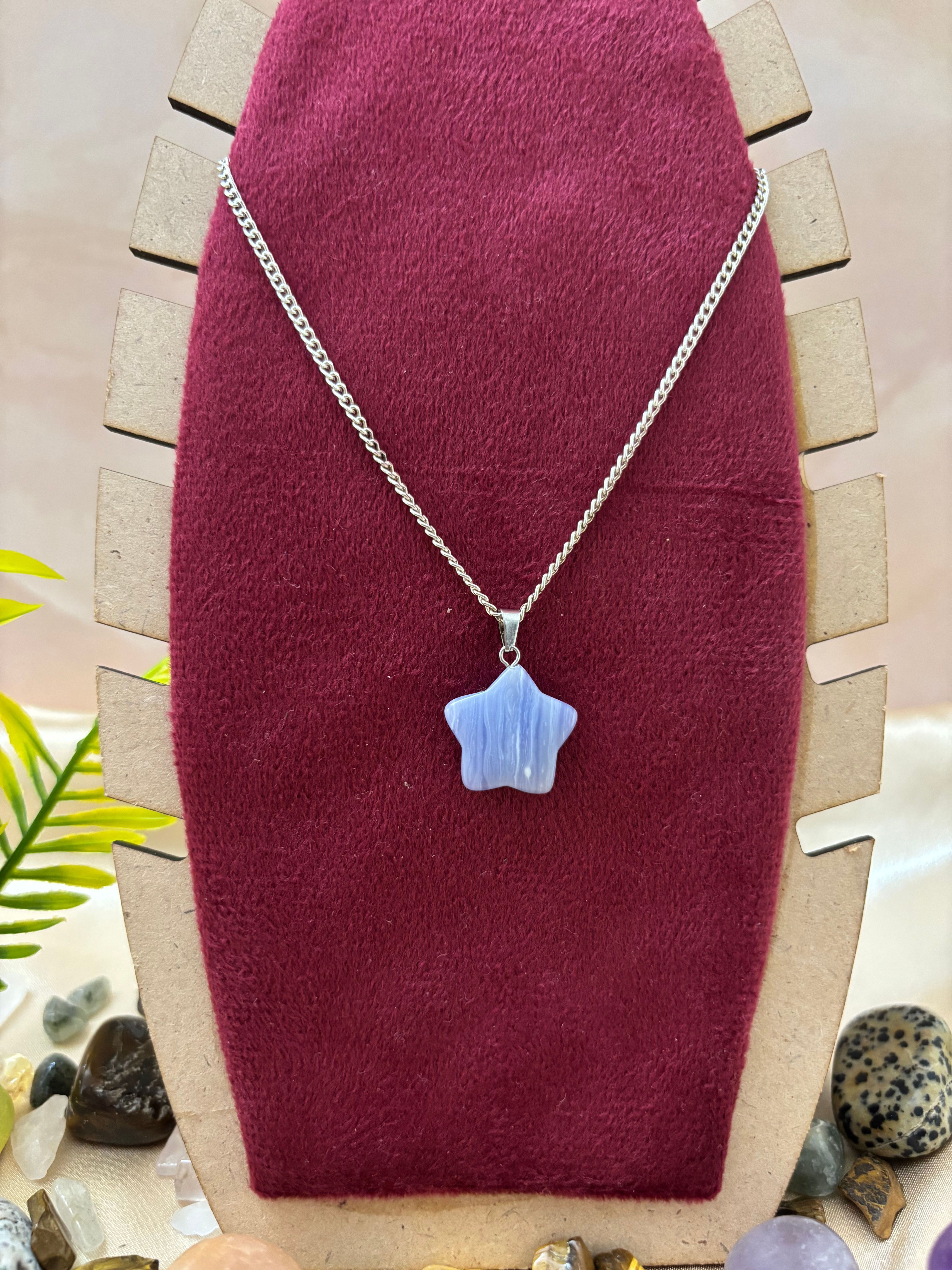 Blue Lace Agate Star Shape Pendant