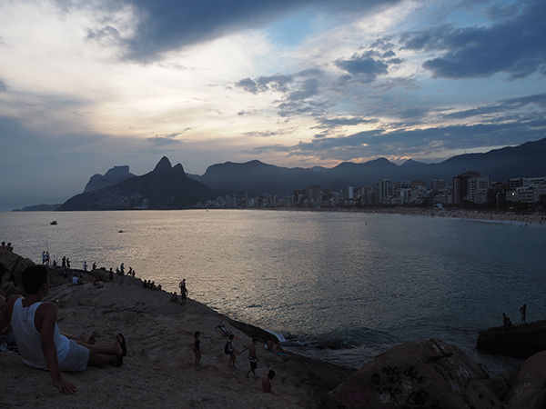 Sunset view of Ipanema from Apoador