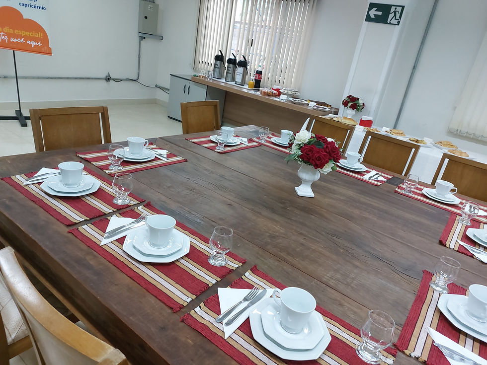 mesa posta completa do café
