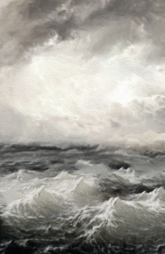 Dark Stormy Seas in Black and White