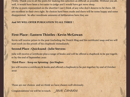Second Place in Dreich Chapbook Competition