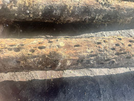 Close-up of weathered wooden beams, Adelaide Sandblasting, showing wood details