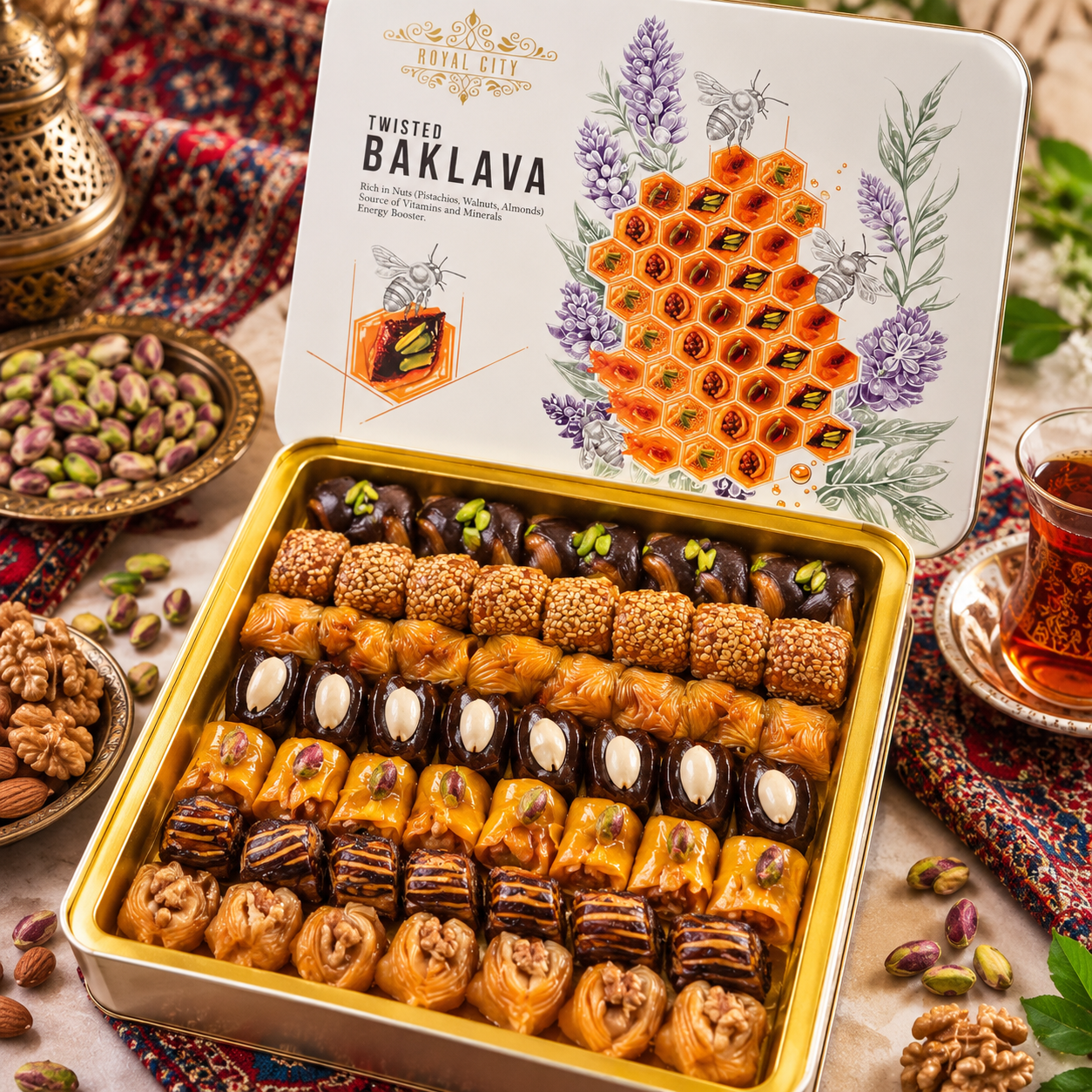 Persian Twisted Baklava – Assorted Box 800g