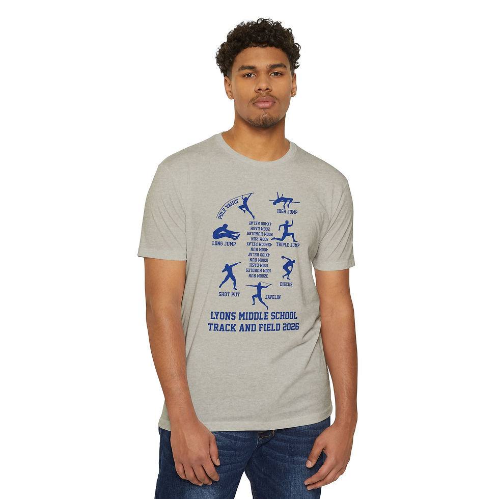 Thumbnail: Middle School Track & Field Team T-Shirt — Lyons Track and Field 2026