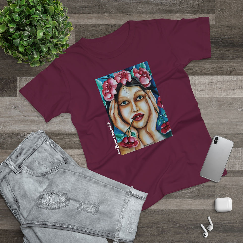 Thumbnail: RŮŽENKA, T-shirt with an author's motif – Artistic print | Eva Beruna