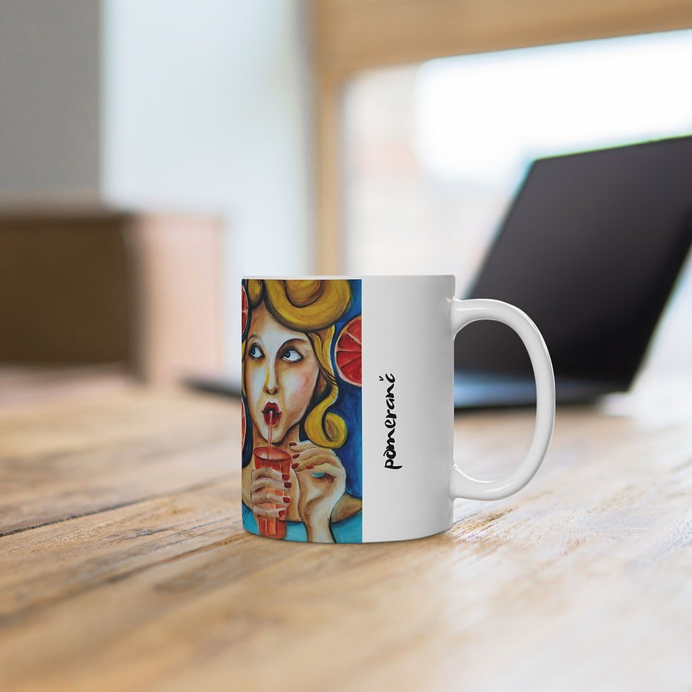 Thumbnail: ORANGE, Ceramic mug with author's motif/Artistic print/Eva Beruna Zítková