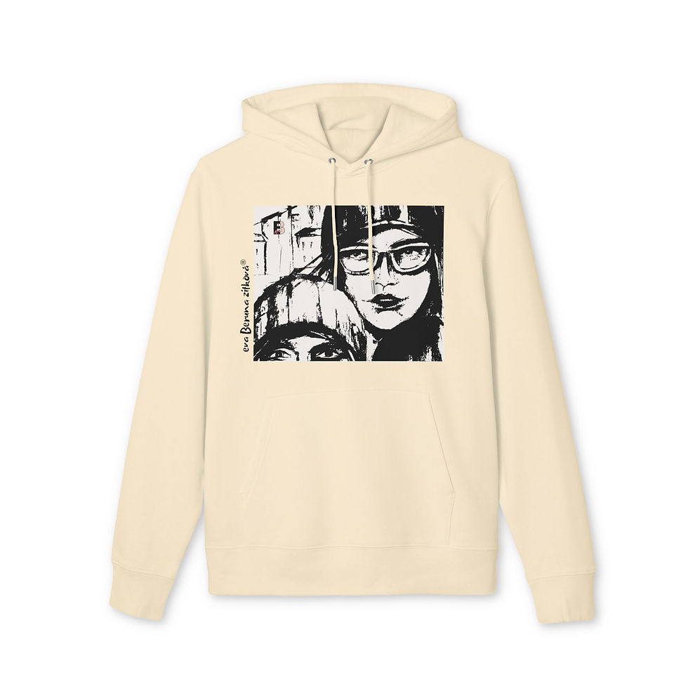 Thumbnail: GIRLS FROM NUSELÁK, Sweatshirt with an author's motif – Artistic print | Eva Beruna