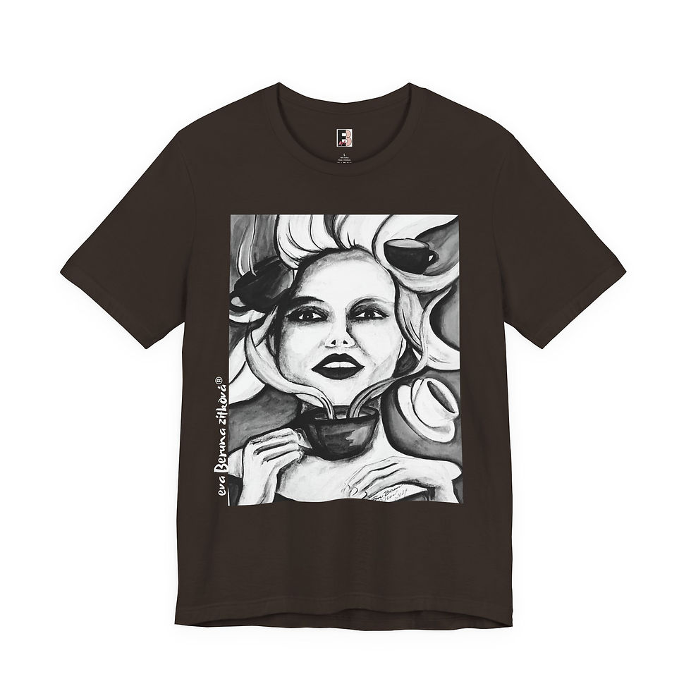 Thumbnail: COFFEE/T-shirt with an author's motif/Artistic print/Eva Beruna Zítková