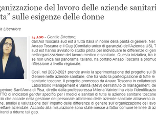 Ricerca sul bilancio di genere nelle aziende sanitarie toscane.