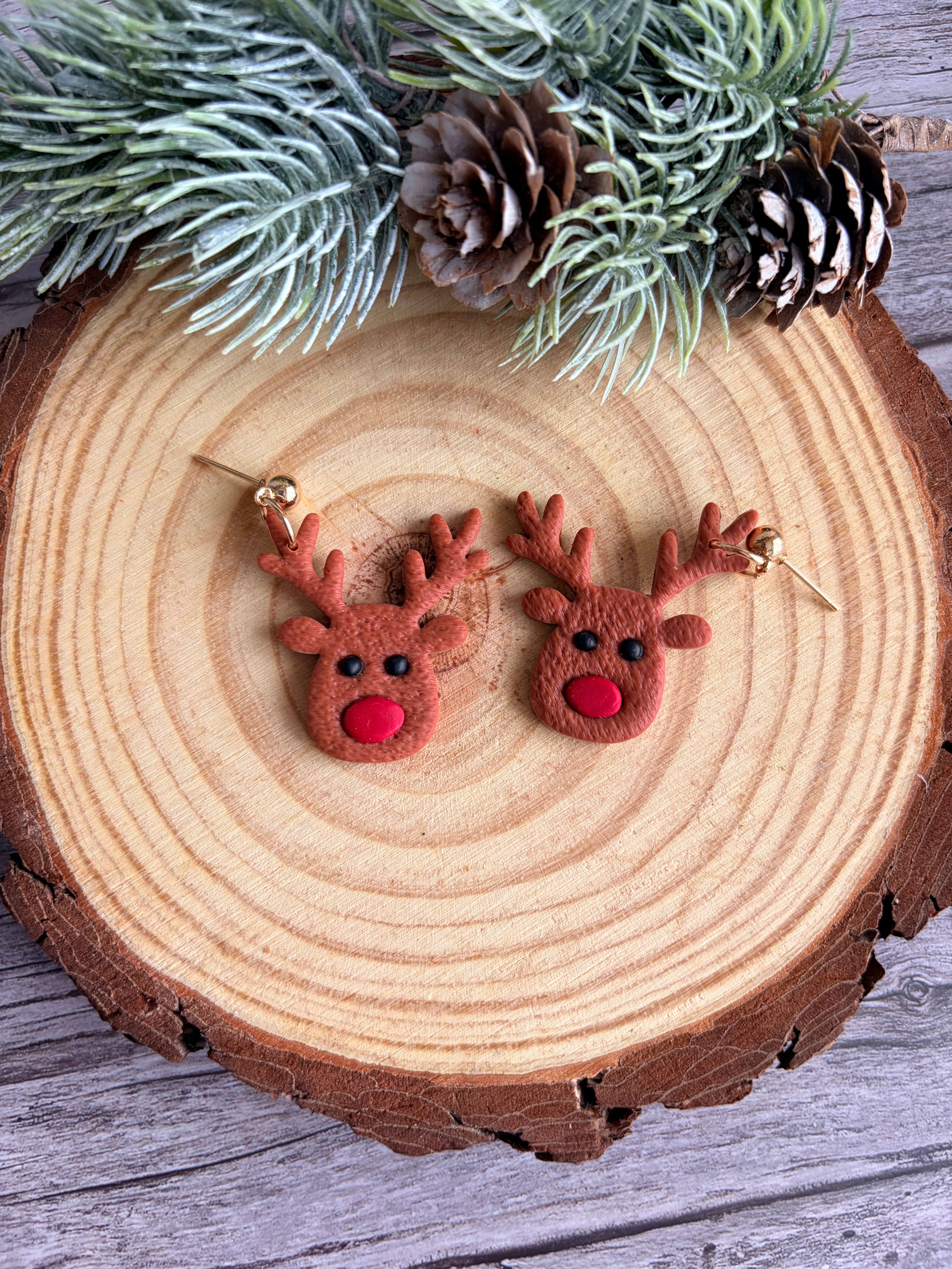 🎅 Boucles d’oreilles pendantes Renne de Noël – Bijoux fête & hiver