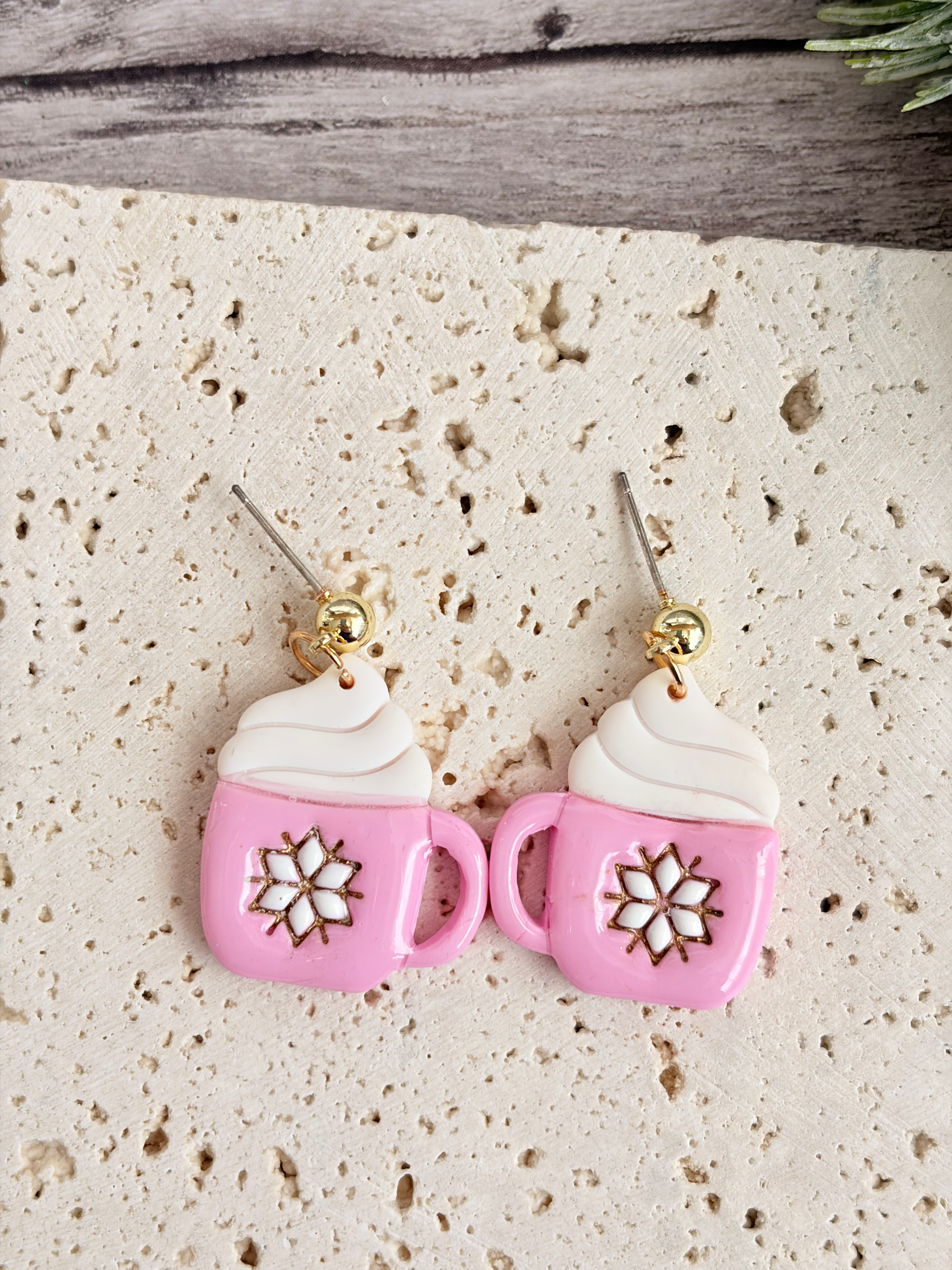 đâ Boucles dâOreilles « Christmas coffee » rose