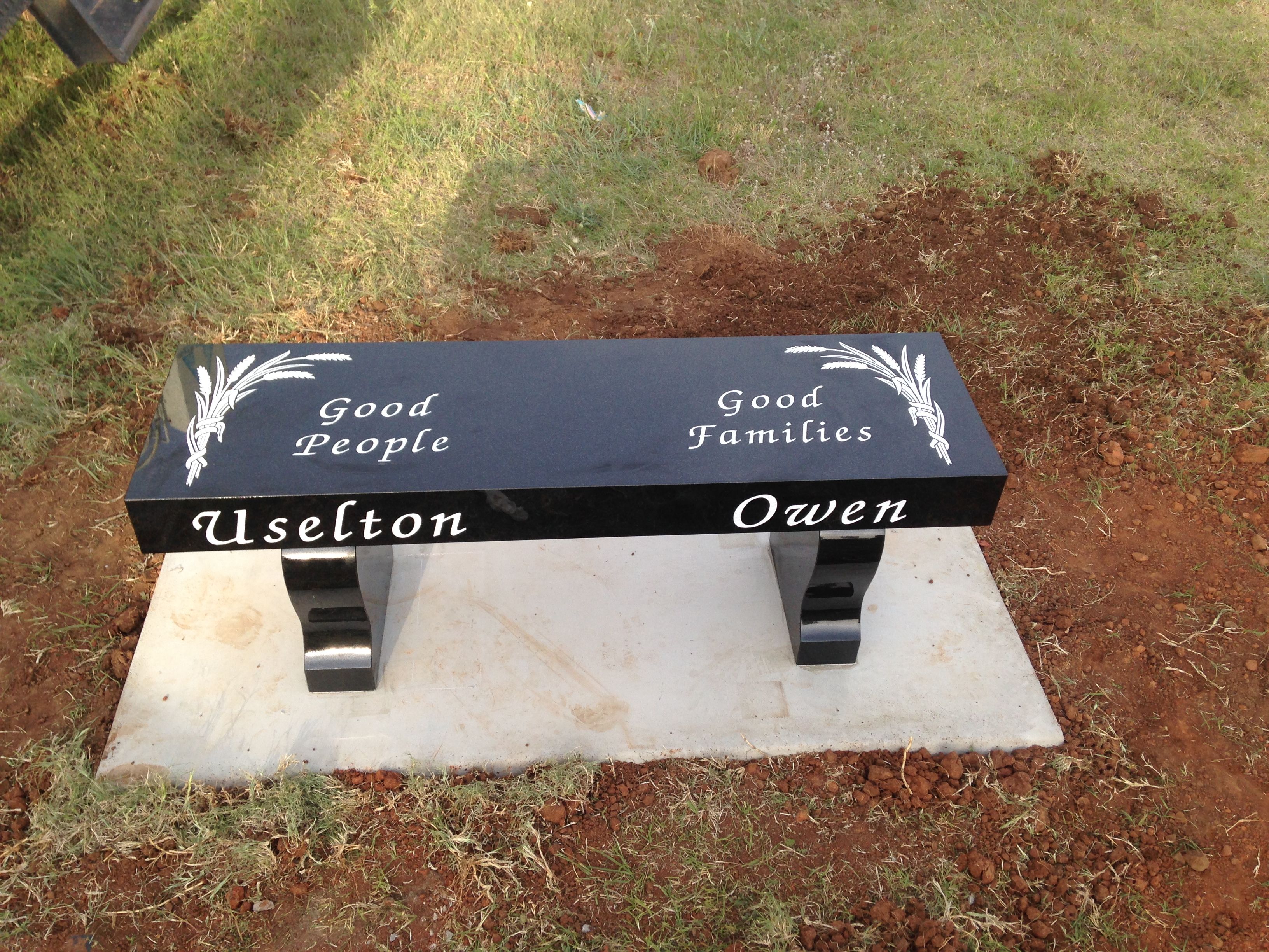 Granite Cemetery Benches Nelson Monument Company of Okahoma