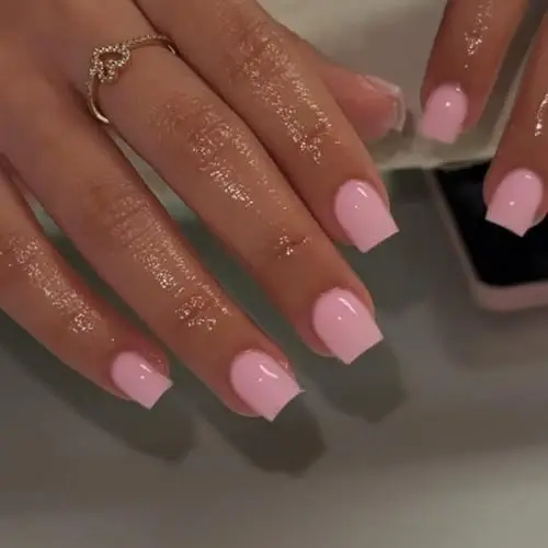 pink color manicure