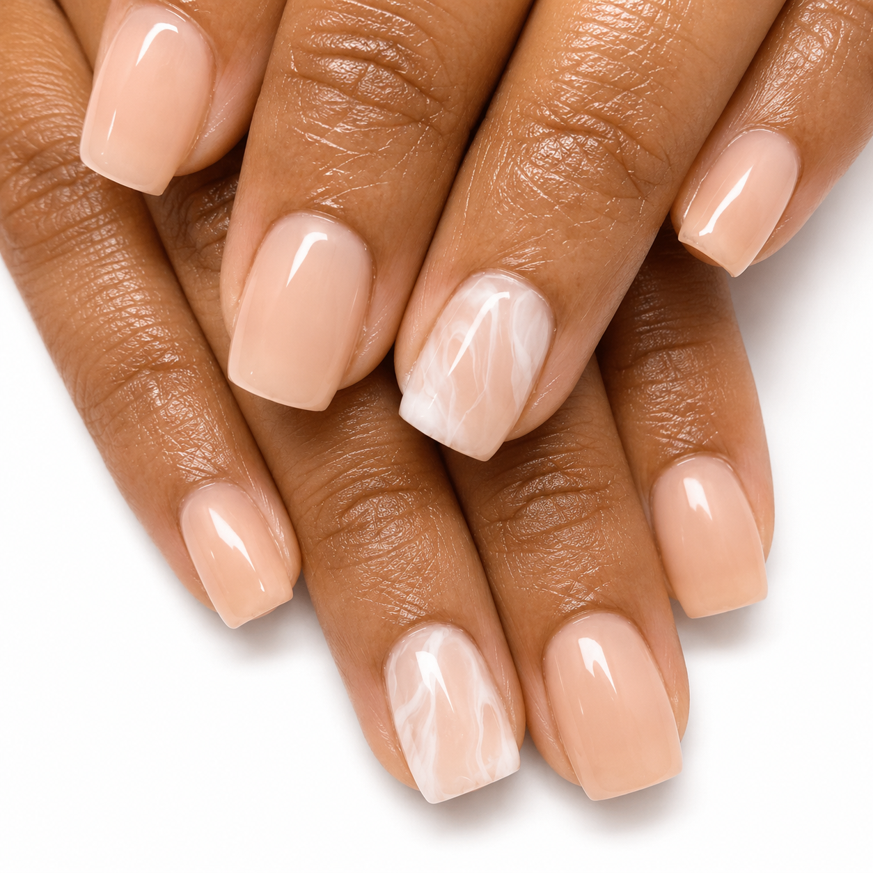 pink color manicure