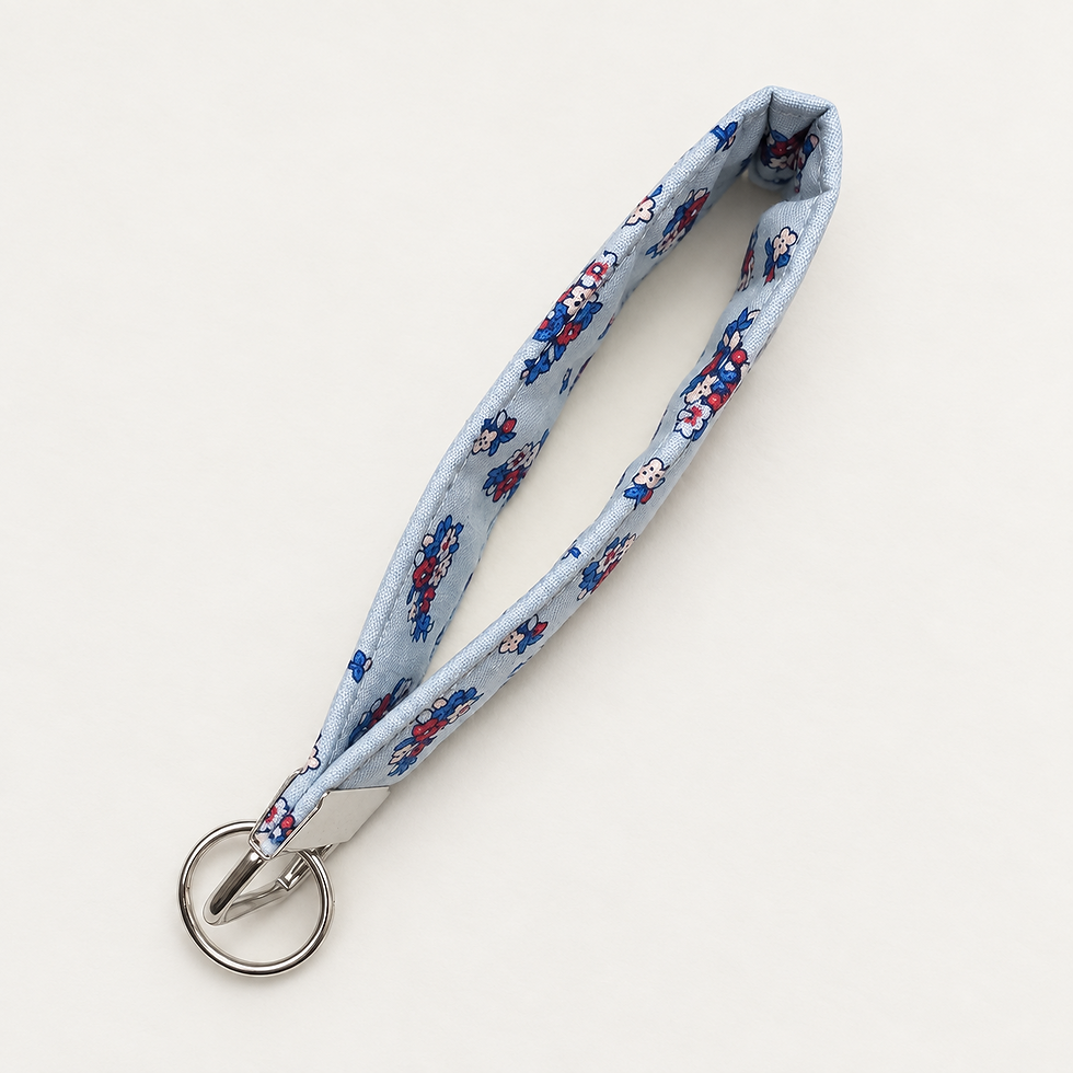 Powder Blue Posy Liberty Wristlet – looped wristlet view