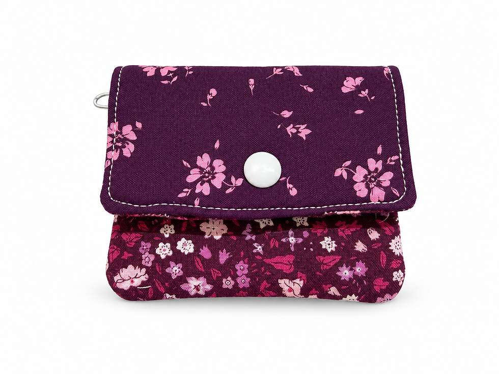 Plum Floral Pocket Money Purse