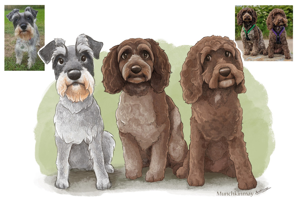 Custom digital pet illustration