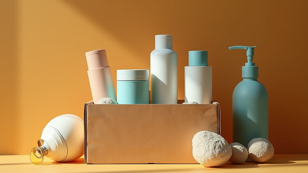 Vista frontal de una caja con productos eróticos variados