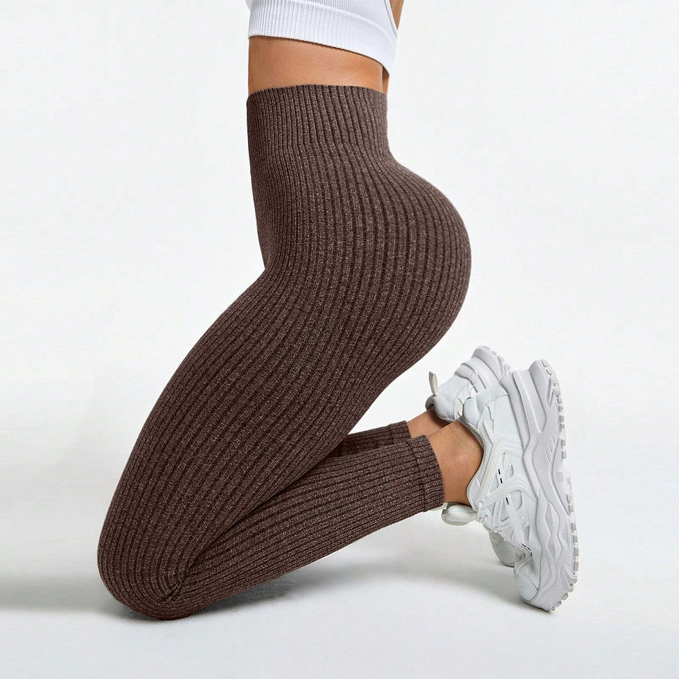 Miniatura: Legging feminina, sem costura, poliéster e elastano.