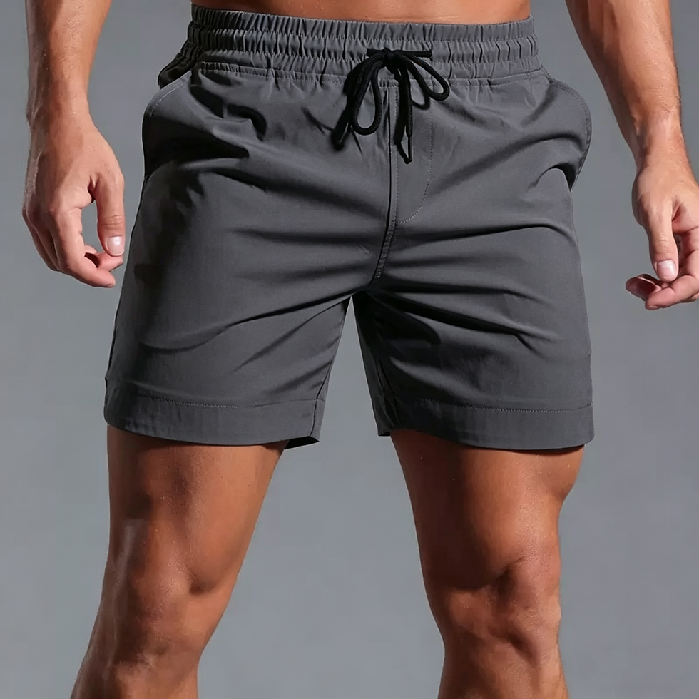 Miniatura: Verão correndo shorts dos homens roupas esportivas elásticas de secagem rápid