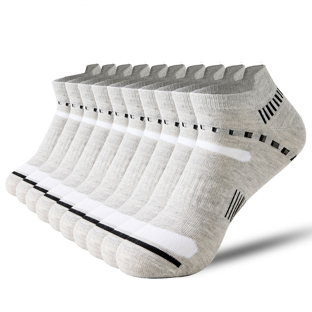 Meias de tornozelo masculinas, 5pares, poliéster e elastano.
