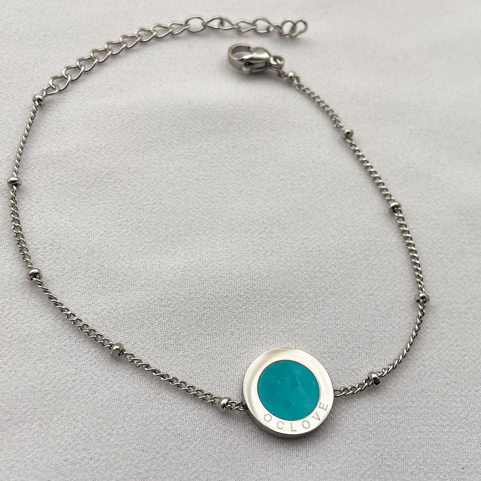 Miniatura: Pulsera cadena Circle Aquamarine - Plastic Free Oceans
