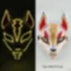 Thumbnail: New Arrival LED Luminous Cosplay Anime Mask Neon Light Up Fox Mask Halloween