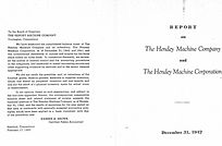 Black and white photo of The Hendey Machine Company Report