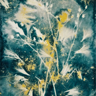 Wet cyanotype. Photogram.
