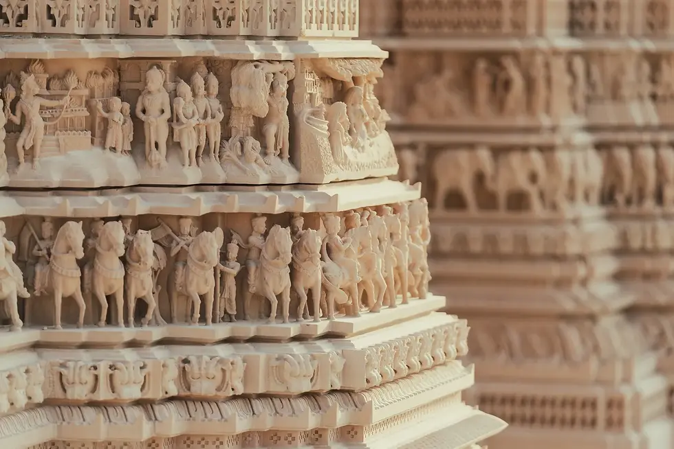 The BAPS Hindu Mandir in Abu Dhabi is an architectural marvel featuring intricately carved pink sandstone and white marble. Built using ancient techniques without steel, it symbolizes interfaith harmony and cultural exchange, showcasing 402 unique pillars and advanced seismic safety features.