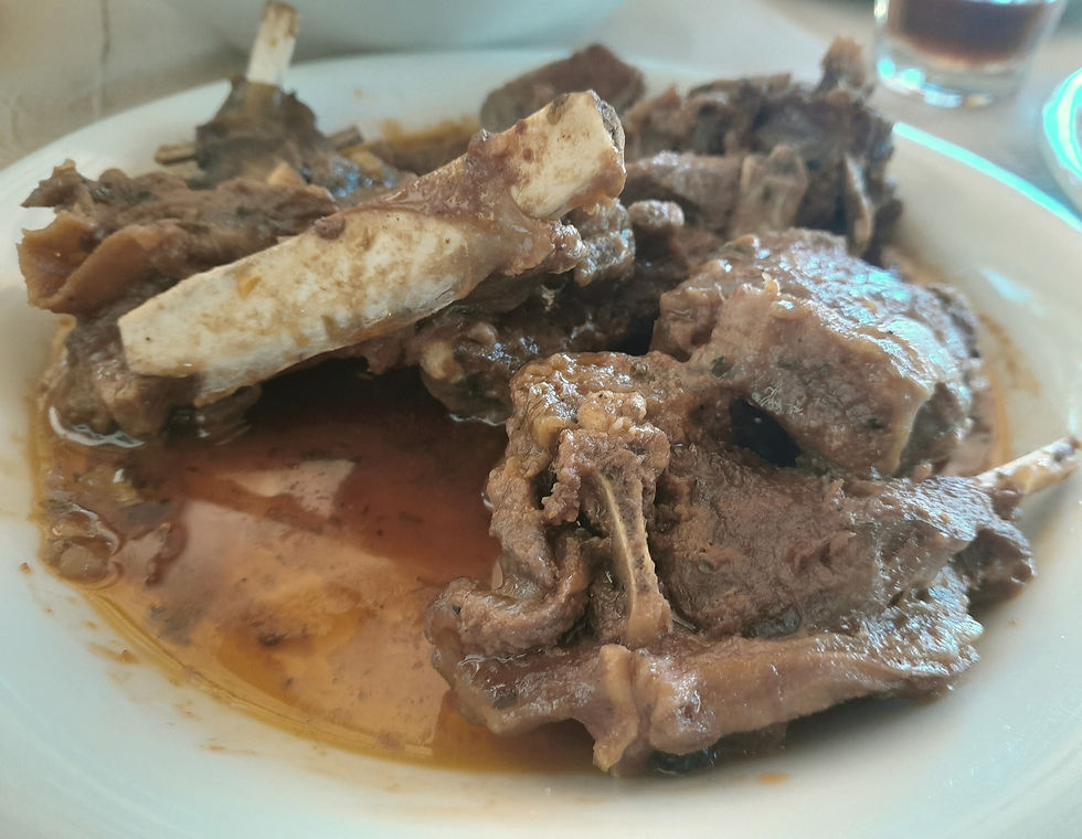 Slow cooked goat meat Crete