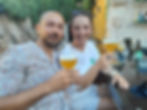 couple drinking craft beer crete greece