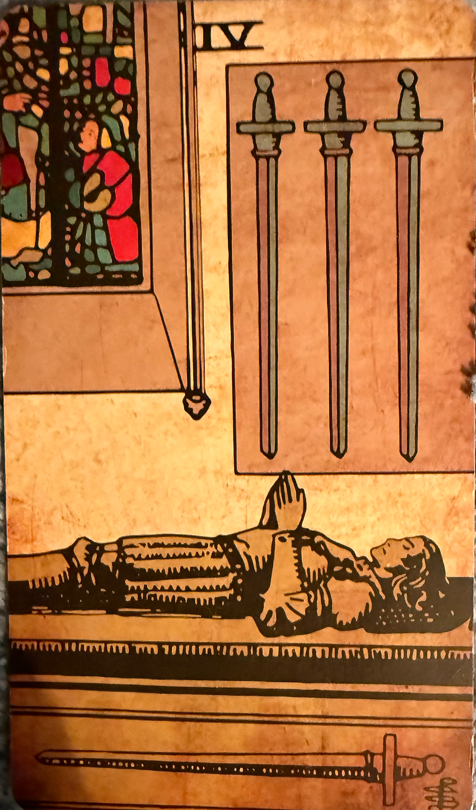Four of Swords - Embrace rest and reflection amid the season’s intensity, allowing space to recharge and maintain balance in your social world.
