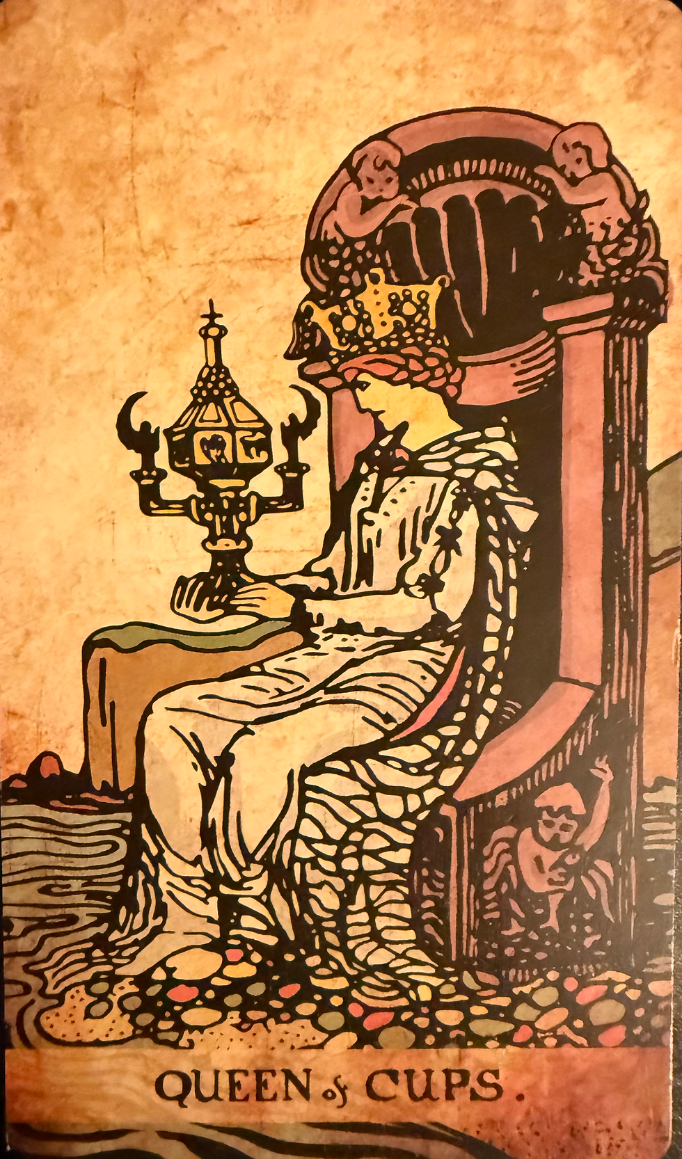 Queen of Cups (Reversed) - Focus on emotional self-care and regulation, understanding your feelings deeply to harness Leo’s warmth without overwhelm.